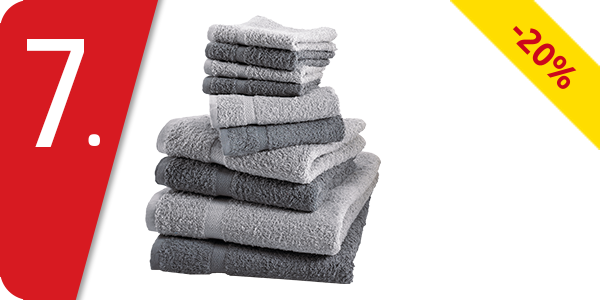 10-teiliges Frottee-Set, superflauschig, grau/anthrazit