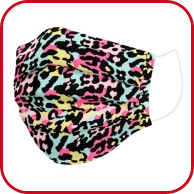 Waschbare Masken für SIE mit Leo-Print, 2 Stück