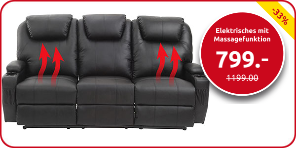 Elektrisches 3er-Sofa mit Wärme- und Massagefunktion