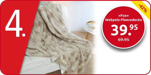 Webpelz-Fleecedecke «Fox», in dekorativer Fell-Optik