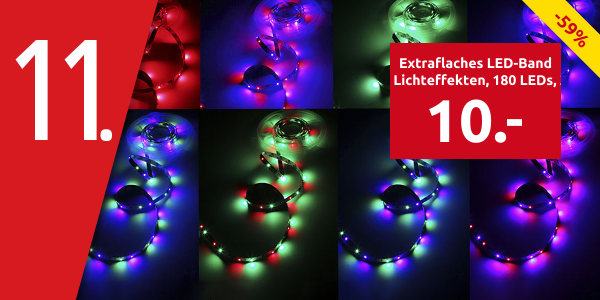 Extraflaches LED-Band mit Lichteffekten, 180 LEDs, 3 m