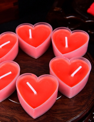 Kerzen «Herz», 9 Stück