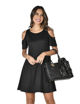 Kleid mit Milchprotein-Faser, schwarz