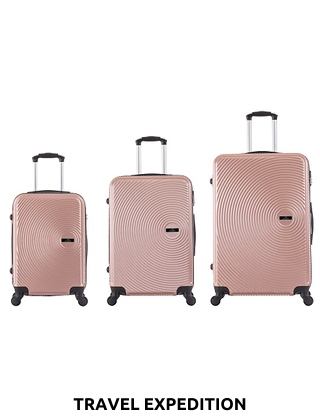 TRAVEL EXPEDITION Koffer «Ibiza», 3er-Set, rosa gold