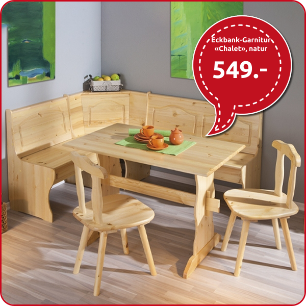 Eckbank-Garnitur «Chalet», natur
