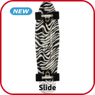 Slide Skateboard «Zebra», schwarz/weiss