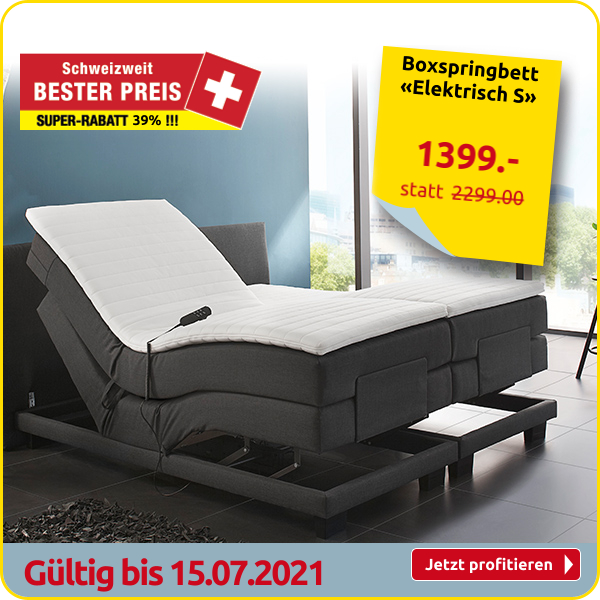 Boxspringbett «Elektrisch S», wendbare Matratze weich/fest, 180 x 200 cm