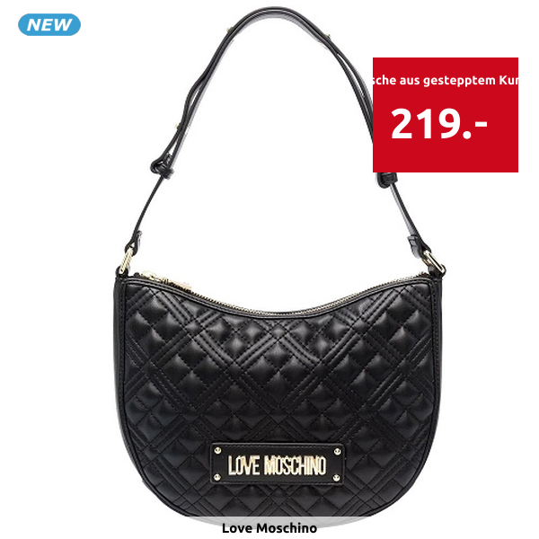 Love Moschino Handtasche aus gestepptem Kunstleder, schwarz