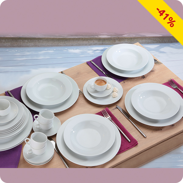 Porzellan-Tafelservice «Bianca», 30-teilig, 6 Personen