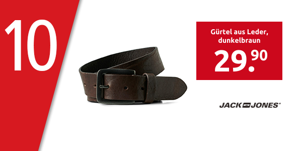 JACK & JONES Gürtel aus Leder, dunkelbraun