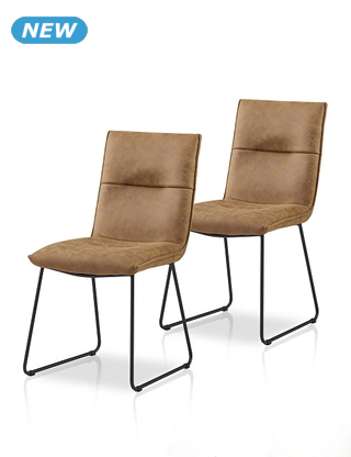 Stühle «Tessa», 2er-Set, braun/schwarz