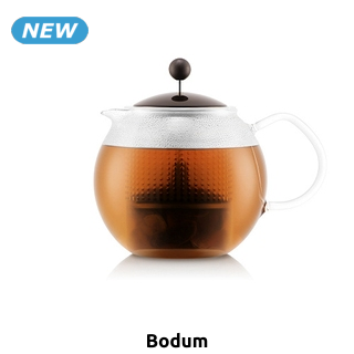 Bodum Teekanne aus Glas, 1 l, schwarz