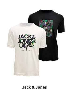 JACK&JONES T-Shirts «John» für Herren, 2er-Pack, weiss + schwarz
