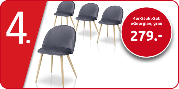 4er-Stuhl-Set «Georgia», grau