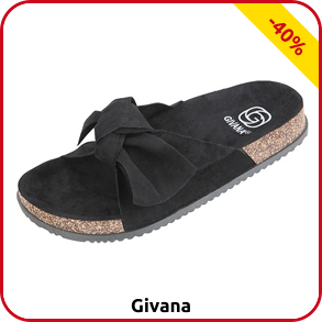 Givana Sandaletten mit Schleife, flach, schwarz