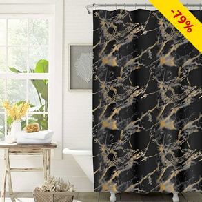 Duschvorhang «Schwarz/Gold», 180 x 180 cm