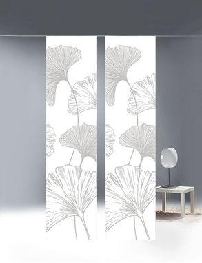 Schiebevorhang  «Flowers», 1 Stück, H 245, B 60 cm, weiss/beige