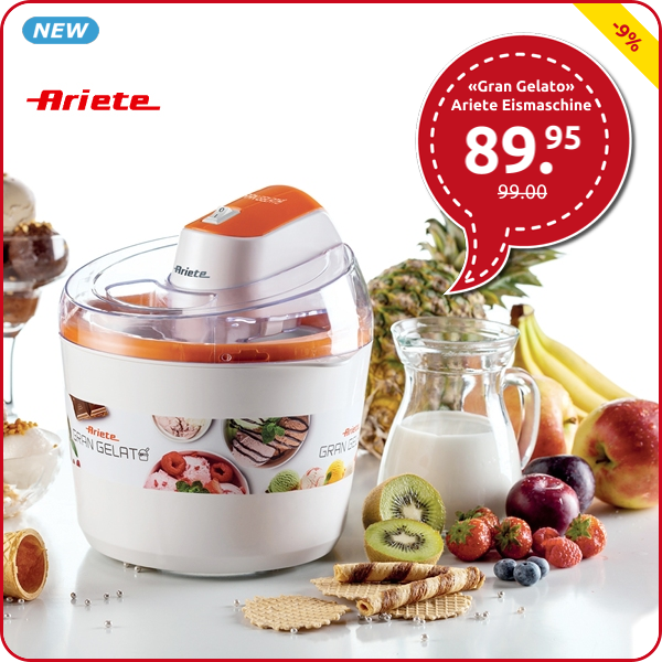 Ariete Eismaschine «Gran Gelato» 1,5 l, Doppel-Isolation