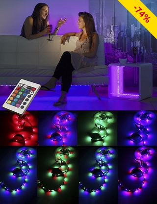 Extraflaches LED-Band mit Lichteffekten, 180 LEDs, 3 m