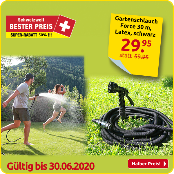 Gartenschlauch Force 30 m, Latex, schwarz