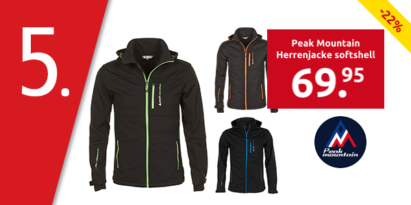 Peak Mountain Herrenjacke softshell, schwarz/anis