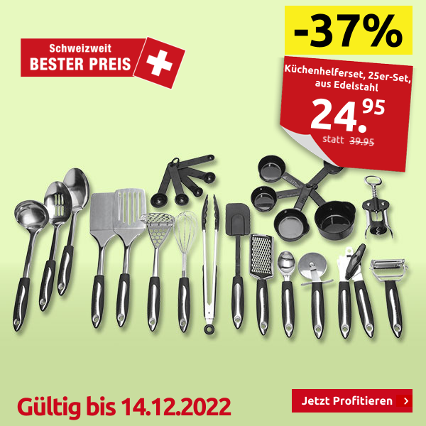 Küchenhelferset, 25er-Set, aus Edelstahl
