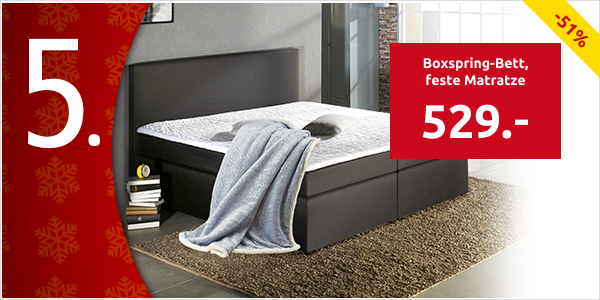 Boxspring-Bett «Trendy 2», feste Matratze, 160 x 200 cm, schwarz