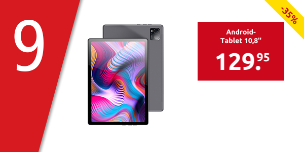 Android-Tablet 10,8'', ROM 128 GB + RAM  4 GB