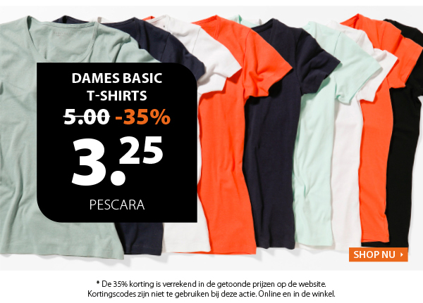 Op zoek naar een dames basic t-shirt? Vanaf 3,25 bij terStal!