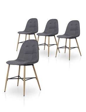 Stuhl-Set «Selena», 4 Stück, grau