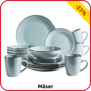 Mäser Kombi-Service «Metallic Rim», blau, 16-teilig, 4 Personen
