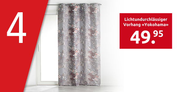 Lichtundurchlässiger Vorhang «Yokohama», grau