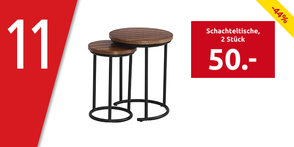 Schachteltische «Stork», 2 Stück, braun/schwarz