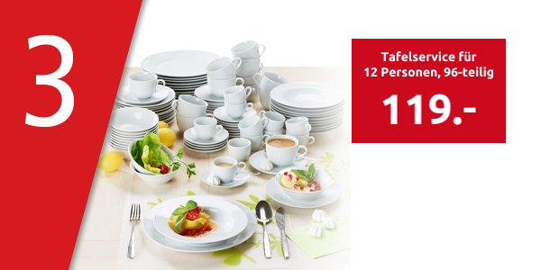 Tafelservice «Luna» für 12 Personen, 96-teilig