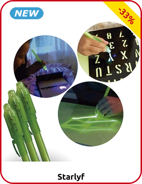 Starlyf Maltafel mit 2 Taschenlampenmarker, phosphoreszierend