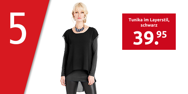 Tunika im Layerstil, schwarz