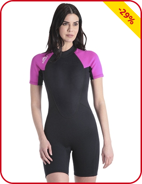 Paddelanzug für SIE, Shorts, schwarz/rosa