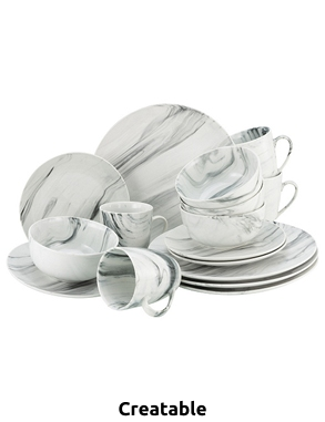 CreaTable Kombi-Service «Marmor», 16-teilig, 4 Personen
