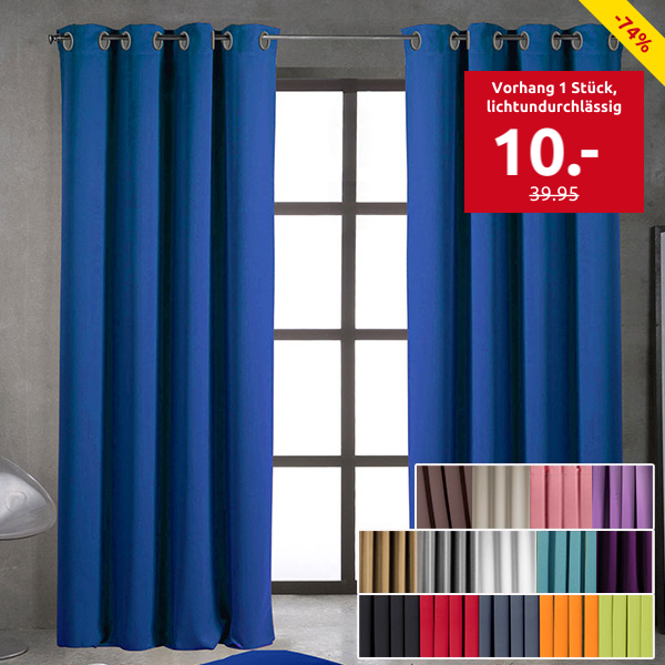 Vorhang 1 Stück, lichtundurchlässig, marine
