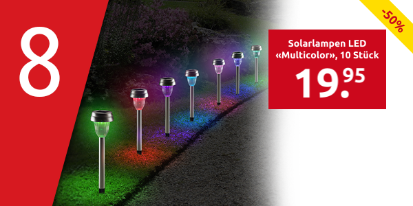 Solarlampen LED «Multicolor», 10 Stück
