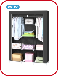 Kleiderschrank aus Vlies, schwarz