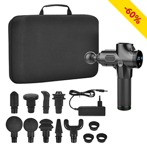 Muskel-Massage Gun, 30 Geschwindigkeiten, 9 Massageköpfe