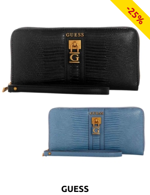 GUESS Portemonnaie «Ginvera SLG Large», schwarz