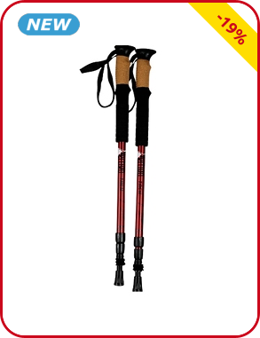 Mountain Stick, 2 Stück, rot, Aluminium