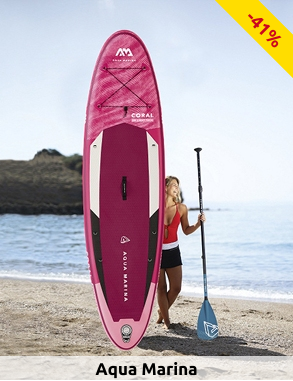 Aqua Marina Paddelbrett SUP «Coral», aufblasbar, rosa