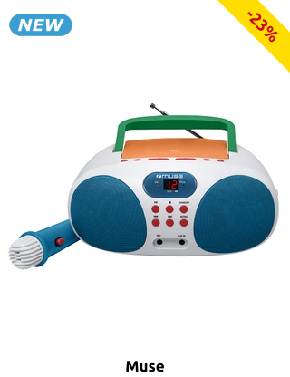 Muse Tragbares Radio mit CD-Spieler, mit Mikrofon