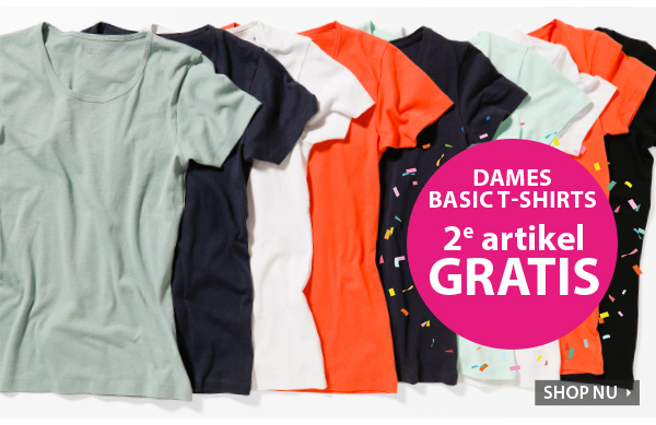 Diverse dames Basic T-shirts 2e gratis!