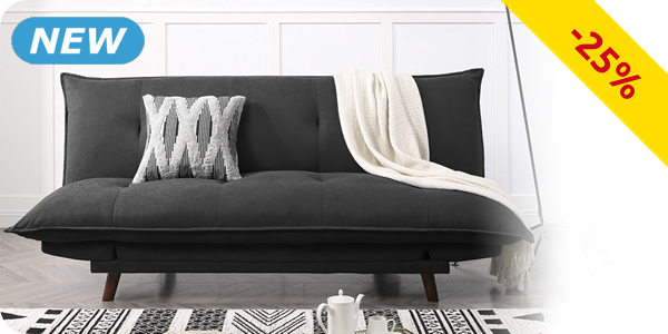 Dauerschlafsofa «Kiss», Stoffbezug hellgrau