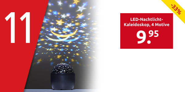 LED-Nachtlicht-Kaleidoskop, 4 Motive
