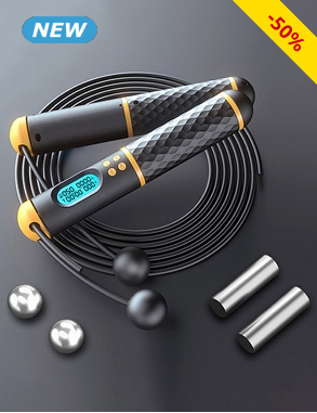 LED Springseil, auch ohne Seil verwendbar, misst Kalorien